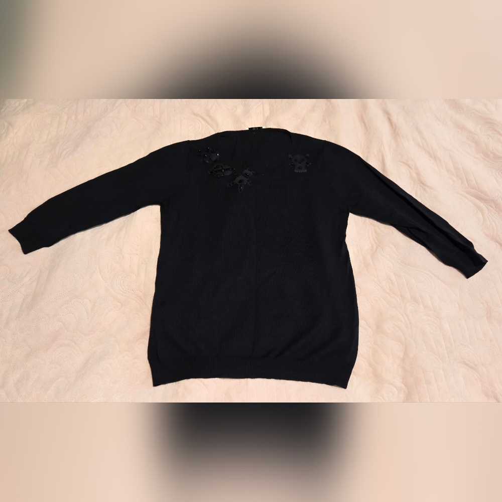 Prada Black Sweater Sz 44 US 8 Wool Silk